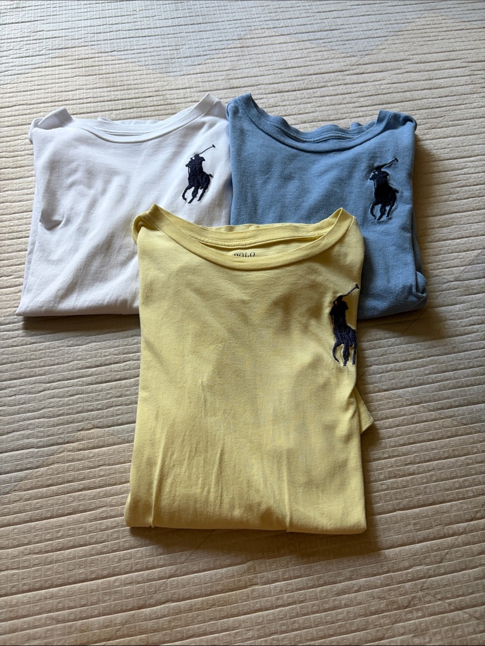 Polo by Ralph Lauren Kids Short Sleeve Tees in Yellow, White & Light Blue